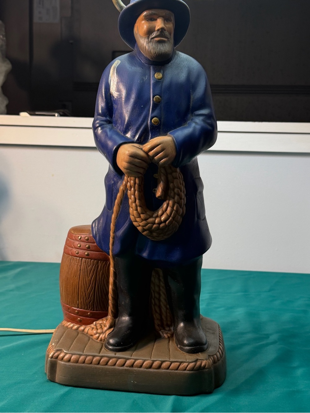 Vintage Nautical Fisherman Lamp - Old Salty - Working